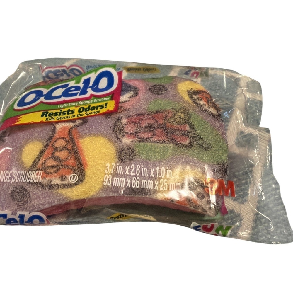 Vintage O-Cel-O 3M Sponges StayFresh Handy Size & Light Duty Scrubber Pizza - Picture 7 of 8